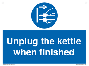 Unplug the kettle when finished